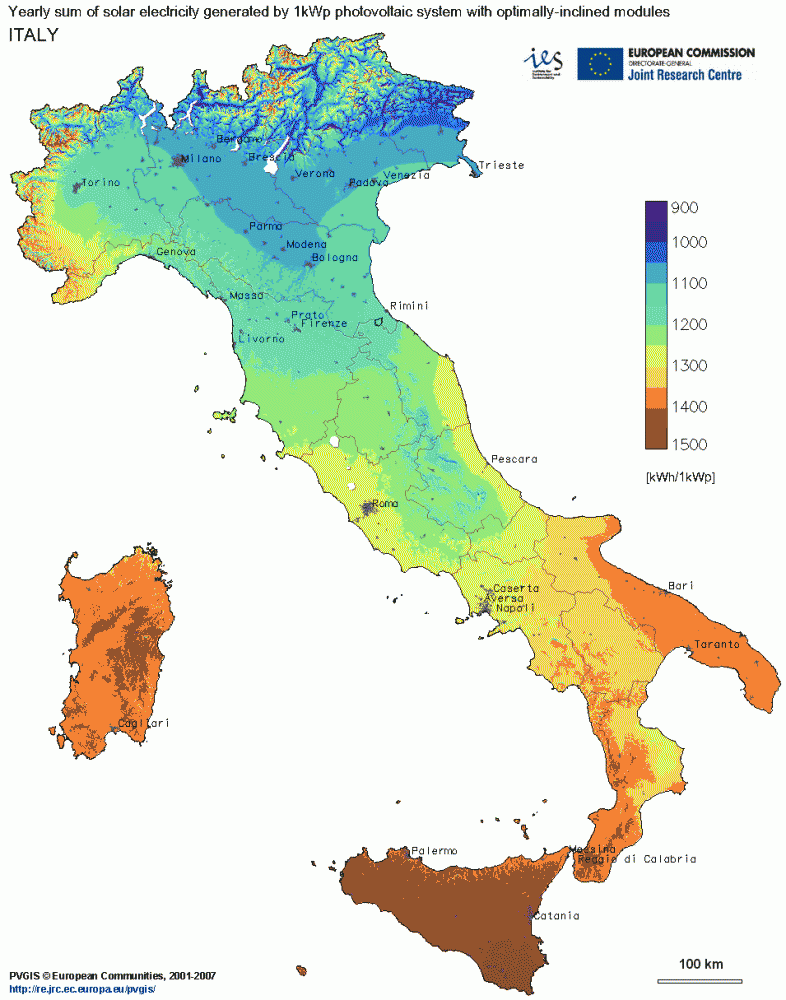 mappa solare italia